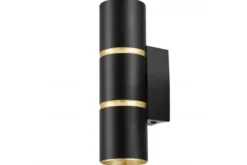 LAMPADA DA PARETE MODERNA NERO E ORO ASTI W2