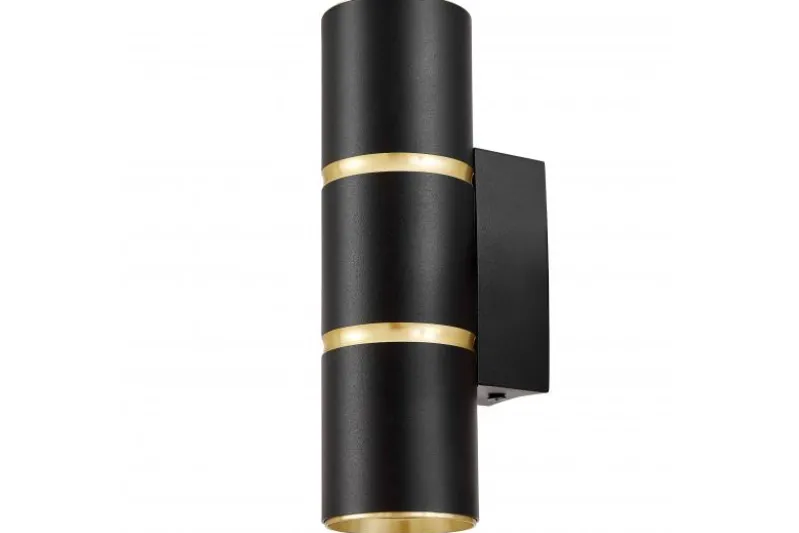 LAMPADA DA PARETE MODERNA NERO E ORO ASTI W2