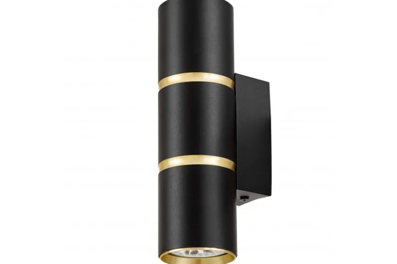 LAMPADA DA PARETE MODERNA NERO E ORO ASTI W2