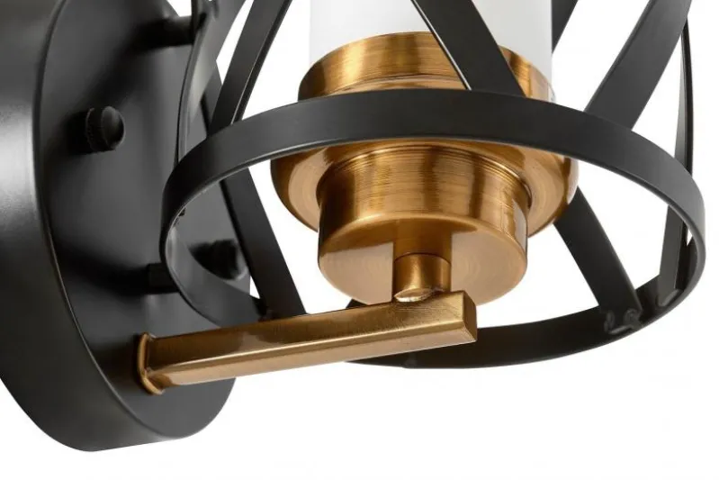 LAMPADA DA PARETE NERA E OTTONE ASTILA W1