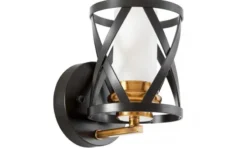 LAMPADA DA PARETE NERA E OTTONE ASTILA W1