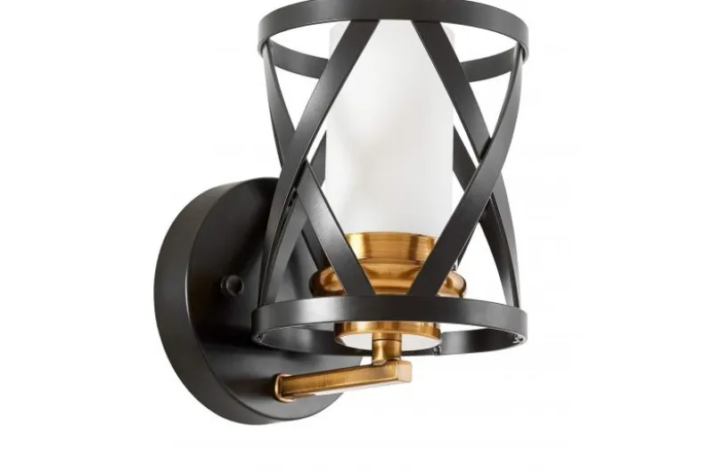LAMPADA DA PARETE NERA E OTTONE ASTILA W1