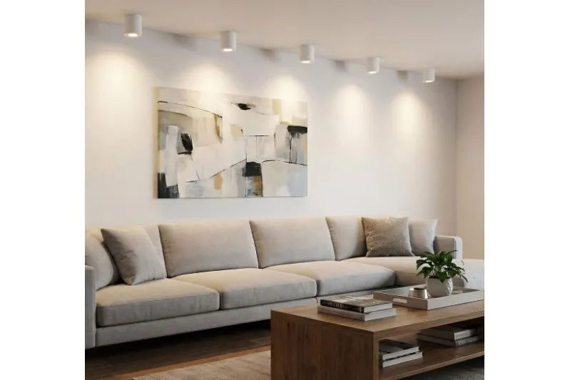 Lampada da soffitto in metallo bianco TIGO W1