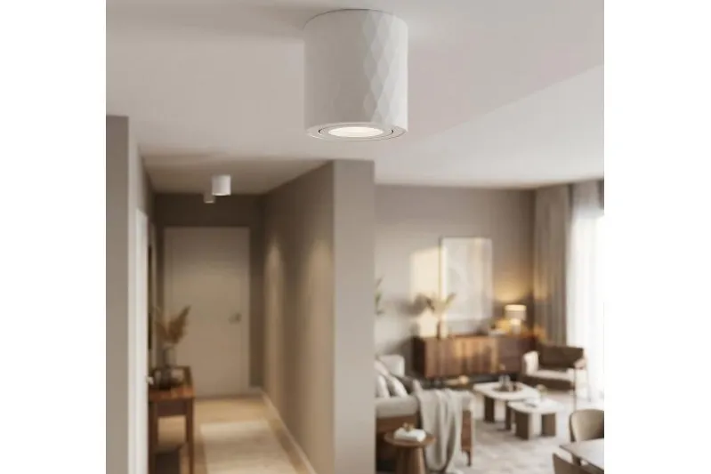 Lampada da soffitto in metallo bianco TIGO W1