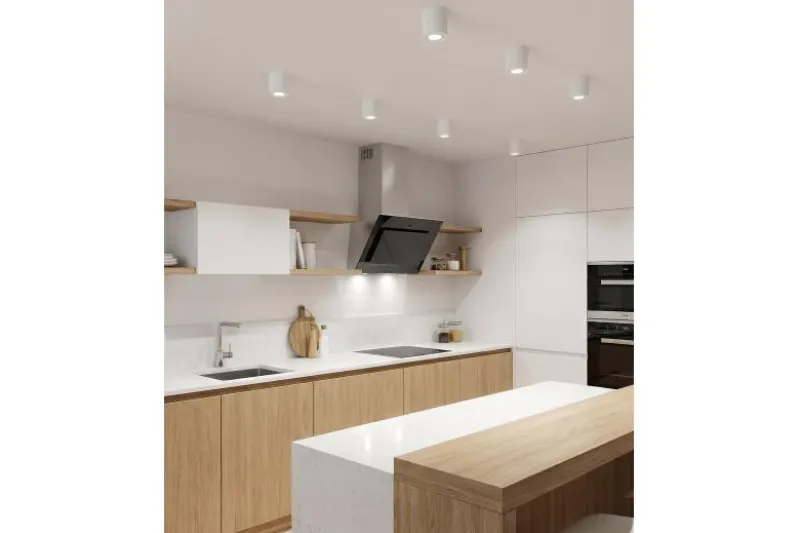 Lampada da soffitto in metallo bianco TIGO W1