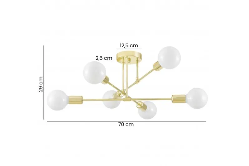 LAMPADA DA SOFFITTO MODERNA CLASSICA ORO NOVA W6