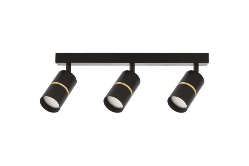 LAMPADA DA SOFFITTO MODERNA NERA ASTI W3
