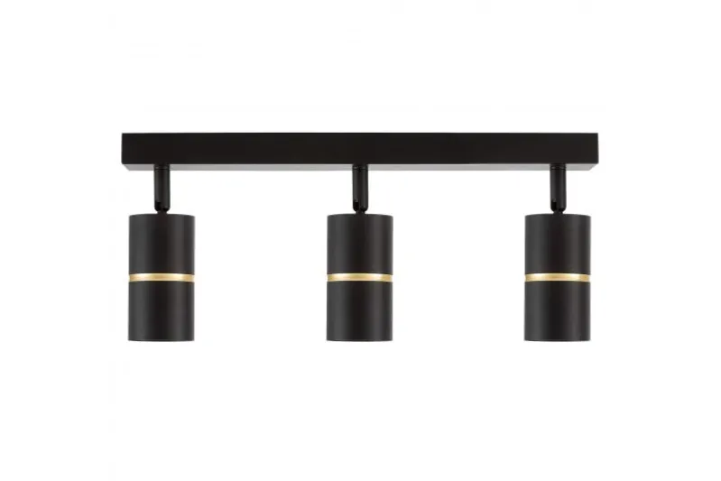 LAMPADA DA SOFFITTO MODERNA NERA ASTI W3