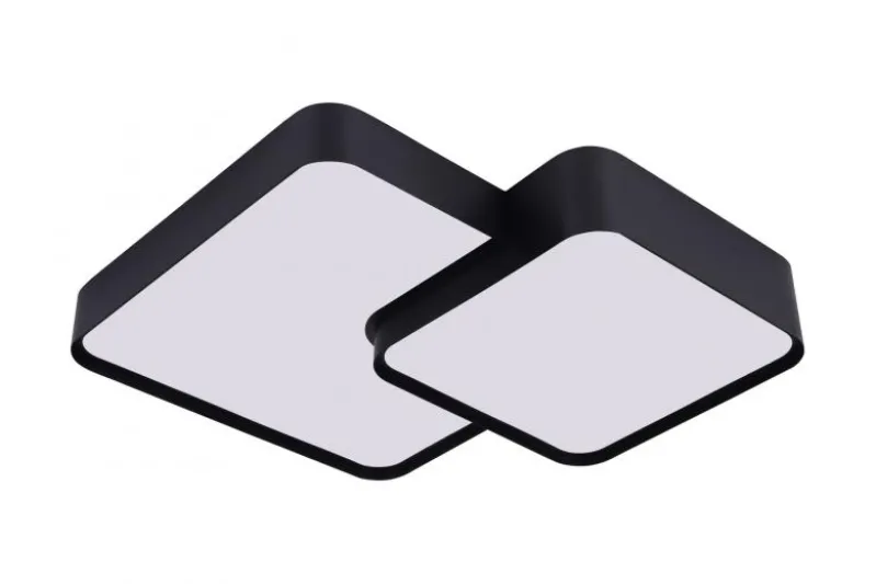 LAMPADA DA SOFFITTO MODERNA NERA CUBO DUO D48