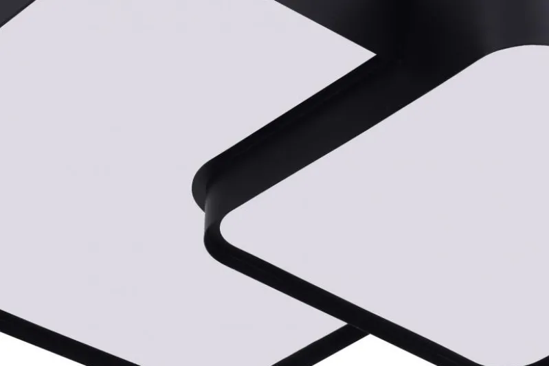 LAMPADA DA SOFFITTO MODERNA NERA CUBO DUO D48
