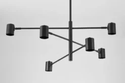LAMPADA DA SOFFITTO MODERNA NERA DORA W6
