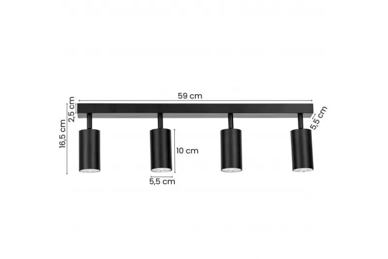 LAMPADA DA SOFFITTO MODERNA NERA NEO W4