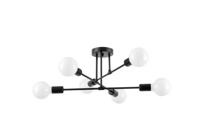 LAMPADA DA SOFFITTO MODERNA NERA NOVA W6