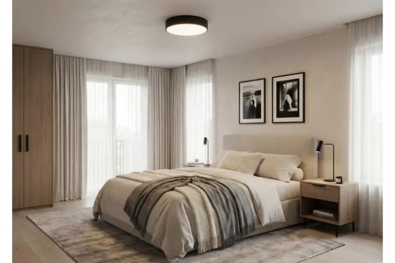 LAMPADA DA SOFFITTO MODERNA NERA ORBO D40