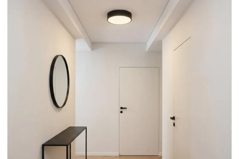 LAMPADA DA SOFFITTO MODERNA NERA ORBO D30
