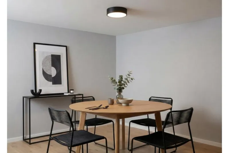 LAMPADA DA SOFFITTO MODERNA NERA ORBO D30