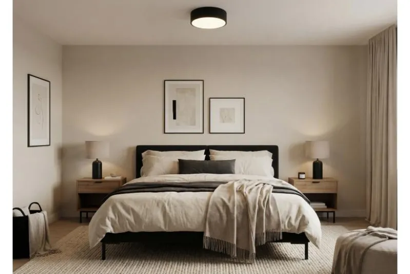 LAMPADA DA SOFFITTO MODERNA NERA ORBO D30