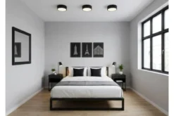 LAMPADA DA SOFFITTO MODERNA NERA ORBO D23