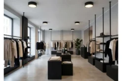 LAMPADA DA SOFFITTO MODERNA NERA ORBO D23