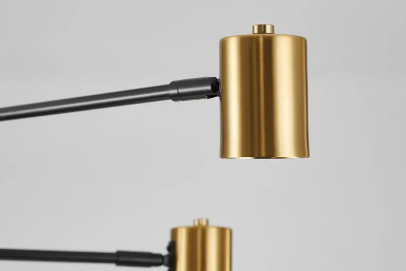 LAMPADA DA SOFFITTO MODERNA NERO E ORO DORA W6