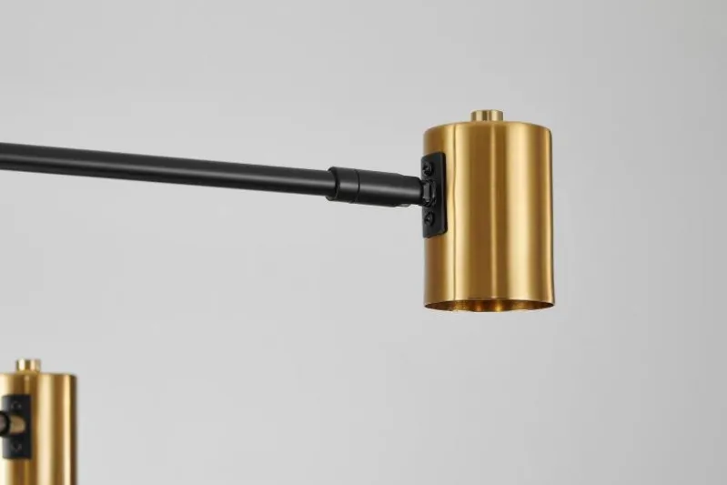 LAMPADA DA SOFFITTO MODERNA NERO E ORO DORA W6