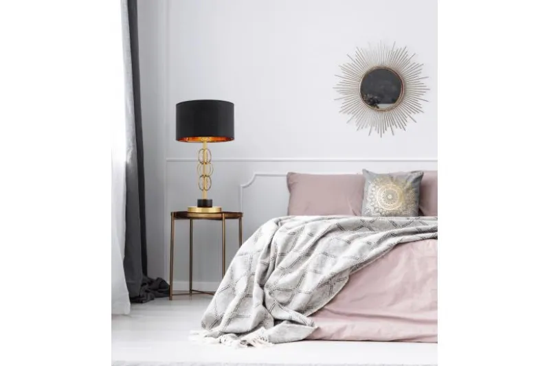 Lampada da tavolo comodino AZZARIA Nero Ottone