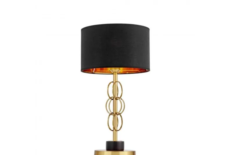 Lampada da tavolo comodino AZZARIA Nero Ottone