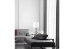 Lampada da tavolo comodino BRISTON Bianco Argento