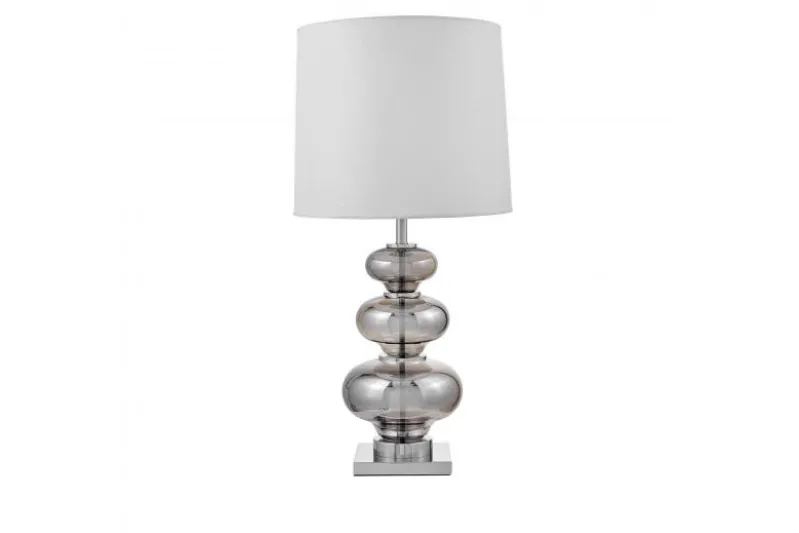 Lampada da tavolo comodino BRISTON Bianco Argento