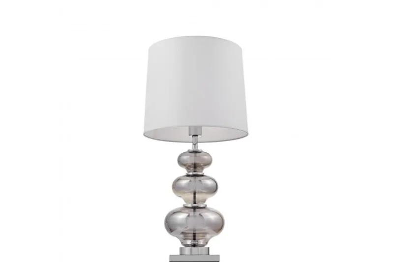 Lampada da tavolo comodino BRISTON Bianco Argento