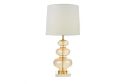 Lampada da tavolo comodino BRISTON Bianco Oro