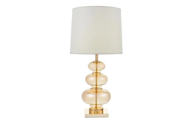 Lampada da tavolo comodino BRISTON Bianco Oro