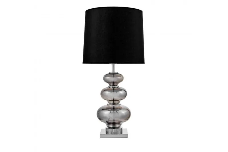Lampada da tavolo comodino BRISTON Nero Argento