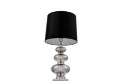 Lampada da tavolo comodino BRISTON Nero Argento
