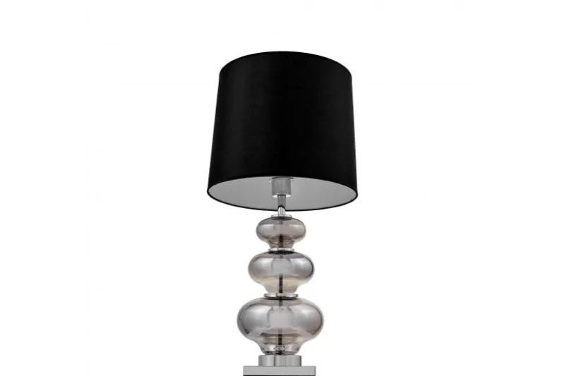 Lampada da tavolo comodino BRISTON Nero Argento