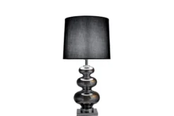 Lampada da tavolo comodino BRISTON Nero Argento