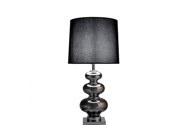 Lampada da tavolo comodino BRISTON Nero Argento
