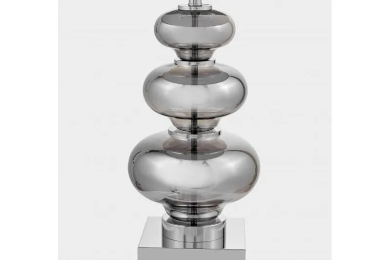 Lampada da tavolo comodino BRISTON Nero Argento