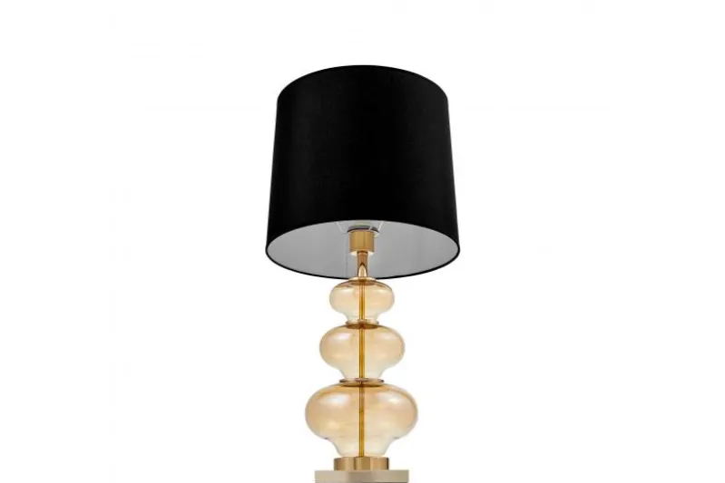 Lampada da tavolo comodino BRISTON Nero Oro