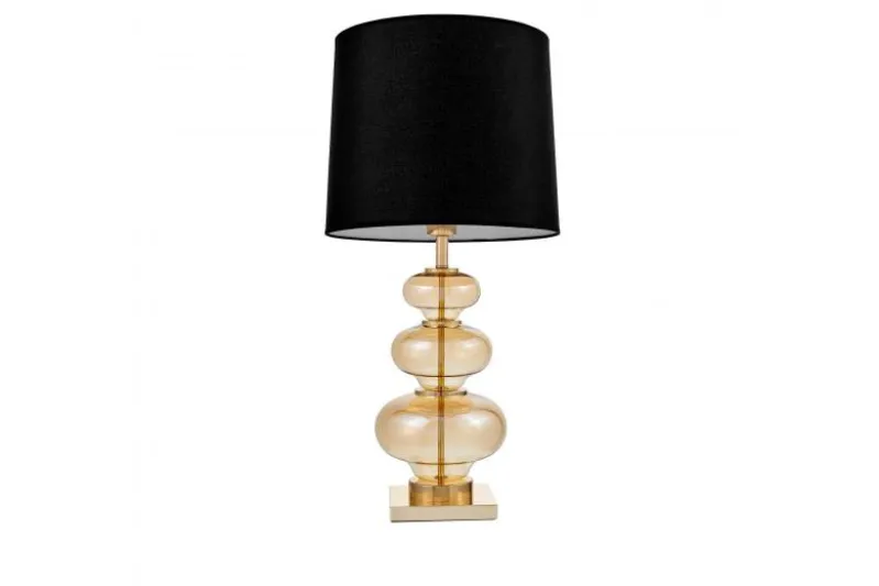 Lampada da tavolo comodino BRISTON Nero Oro