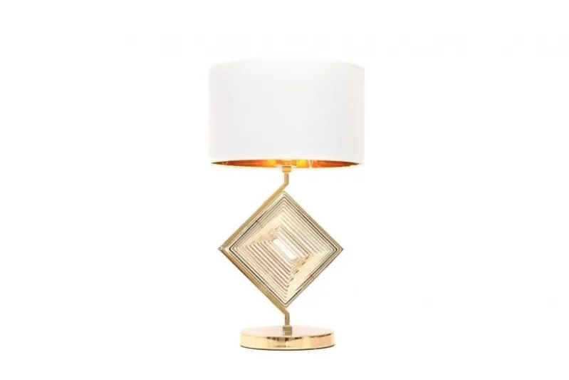 Lampada da tavolo comodino glamour BENARDI Bianco-Oro