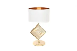 Lampada da tavolo comodino glamour BENARDI Bianco-Oro