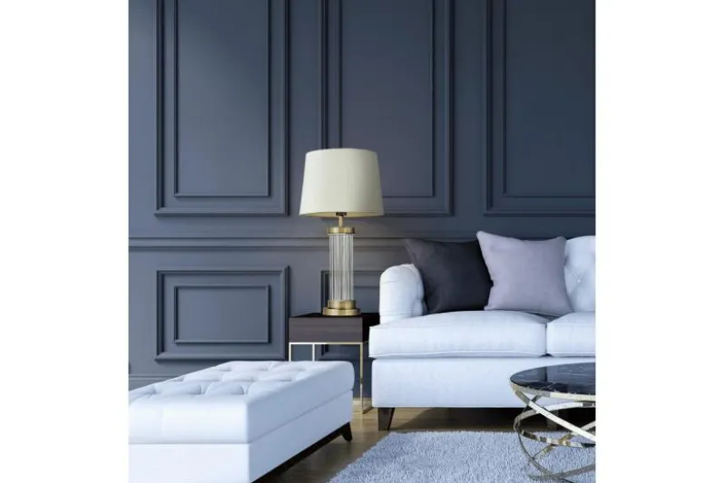 Lampada da tavolo comodino glamour BOTTE Bianco Ottone