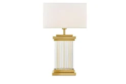 Lampada da tavolo comodino glamour DAVOS Bianco Ottone