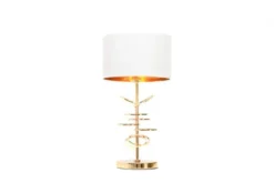 Lampada da tavolo comodino glamour MILARI Bianco-Oro