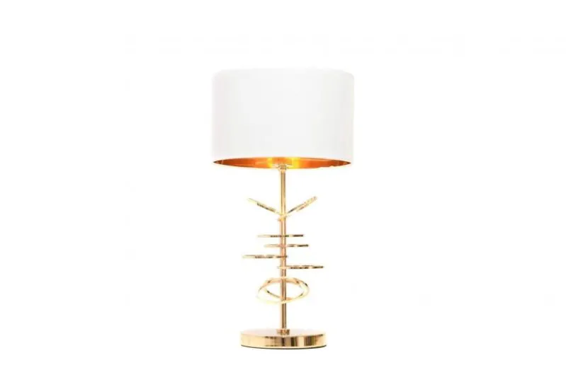 Lampada da tavolo comodino glamour MILARI Bianco-Oro