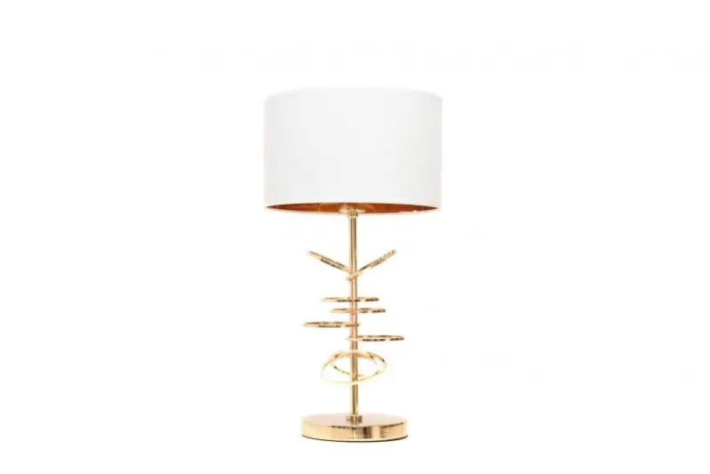 Lampada da tavolo comodino glamour MILARI Bianco-Oro
