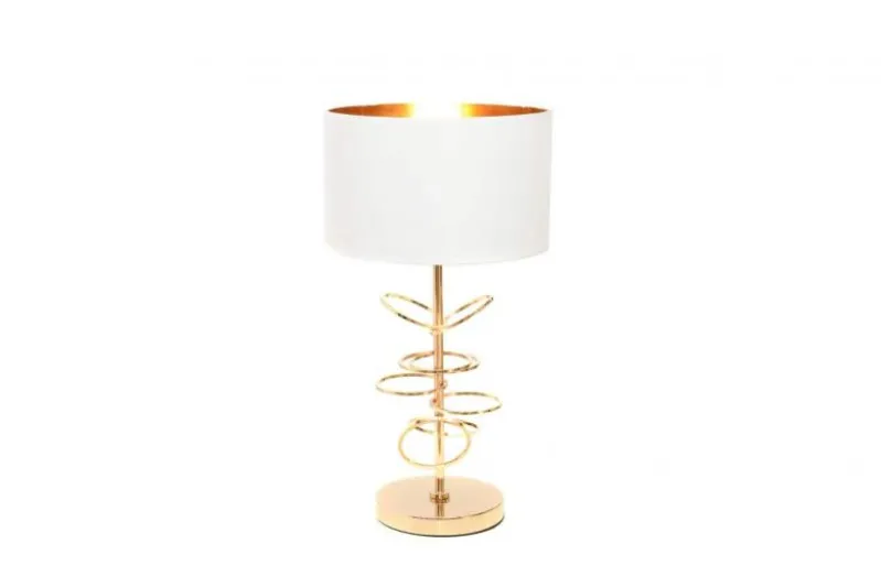 Lampada da tavolo comodino glamour MILARI Bianco-Oro