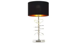 Lampada da tavolo comodino glamour MILARI Nero-Cromo