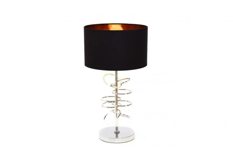 Lampada da tavolo comodino glamour MILARI Nero-Cromo